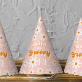 Retro Groovy Een Meisjes 1e Verjaardag Feesthoedjes