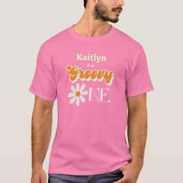 Retro Groovy Een Meisjes 1e Verjaardag T-shirt