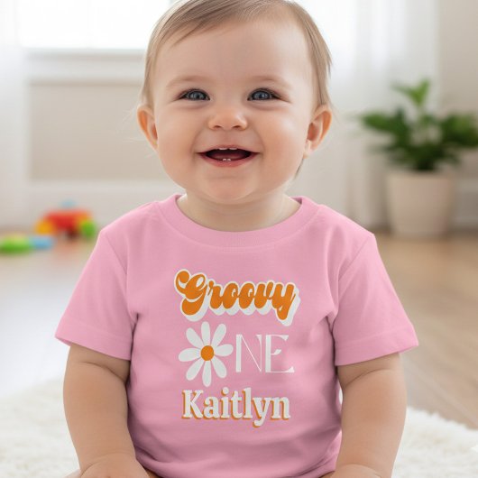 Retro Groovy Eerste Verjaardag Meisjes