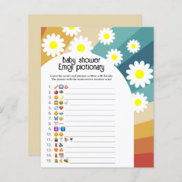 Retro Groovy - Emoji afbeelding game baby shower