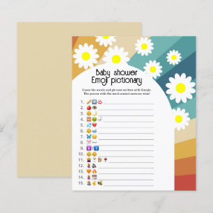 Retro Groovy - Emoji afbeelding spel baby shower