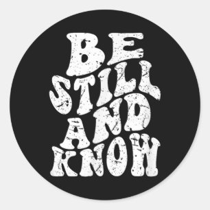 Retro Groovy Faith Wees stil en ken Christelijke F Ronde Sticker