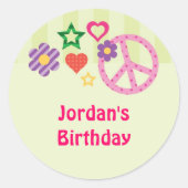 Retro Groovy Favor Sticker (Voorkant)