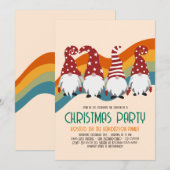 Retro Groovy-feestdag met kerstgrommes Kaart (Voorkant / Achterkant)