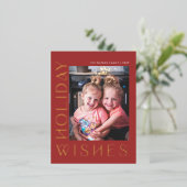 Retro Groovy Feestdagen Wishes Typografie Foto (Staand Voorkant)