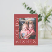 Retro Groovy Feestdagen Wishes Typografie Foto (Staand voorkant)