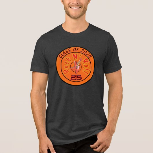 Retro Groovy Flashback Rock N Roll Tri-Blend Shirt (Voorkant)