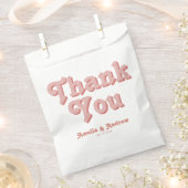 Retro Groovy Floral 1970s Bold Wedding Bedankzakje (Geknipt)