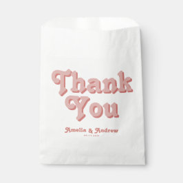 Retro Groovy Floral 1970s Bold Wedding Bedankzakje