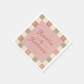 Retro Groovy Floral 1970s Huwelijk Servet (Hoek)