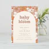 Retro Groovy Floral Baby in Bloom | Kaart (Staand voorkant)