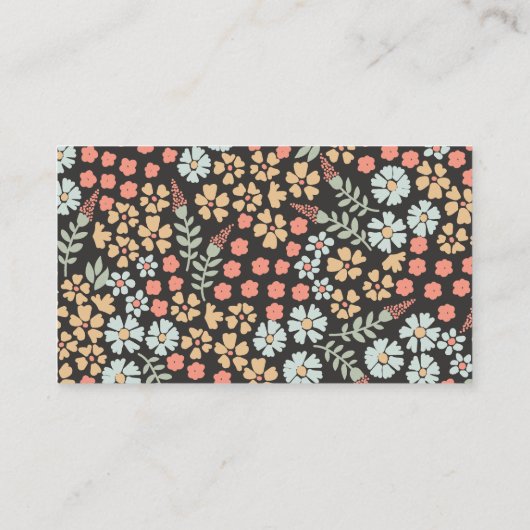 Retro Groovy Floral Baby shower Luier Raffle Informatiekaartje (Achterkant)