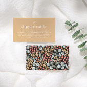 Retro Groovy Floral Baby shower Luier Raffle Informatiekaartje