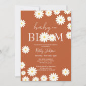 Retro Groovy Floral Daisy Baby in Bloom Shower Kaart (Voorkant)