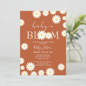 Retro Groovy Floral Daisy Baby in Bloom Shower Kaart (Staand voorkant)