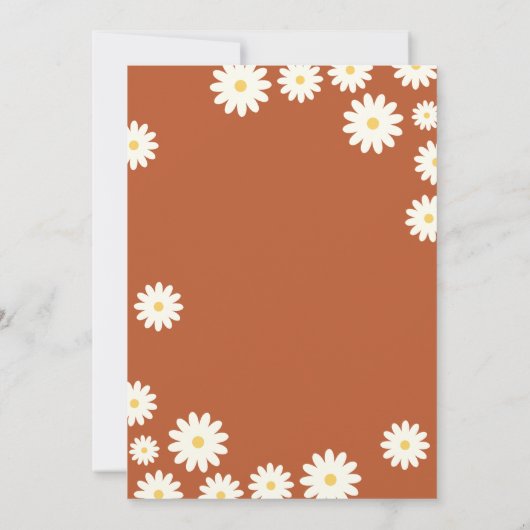 Retro Groovy Floral Daisy Baby in Bloom Shower Kaart (Achterkant)