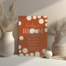 Retro Groovy Floral Daisy Baby in Bloom Shower