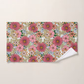 Retro Groovy Floral Daisy Boho Bad Handdoek (Handdoek)