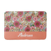 Retro Groovy Floral Daisy Boho Badmat (Voorkant)