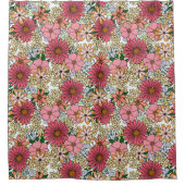 Retro Groovy Floral Daisy Boho Douchegordijn (Voorkant)