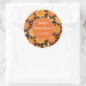 Retro Groovy  Floral Oranje geel gebruik Ronde Sticker (Tas)