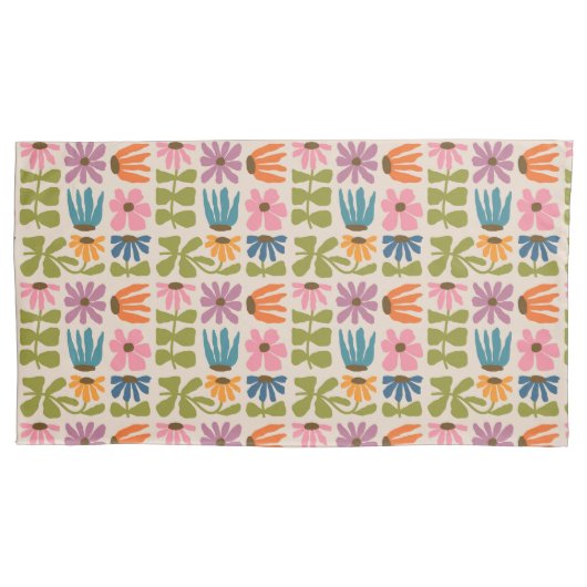 Retro Groovy Floral Pillow Hoesje Kussensloop (Voorkant)