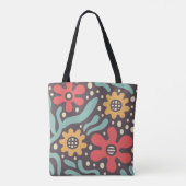 Retro Groovy Floral Tas (Achterkant)