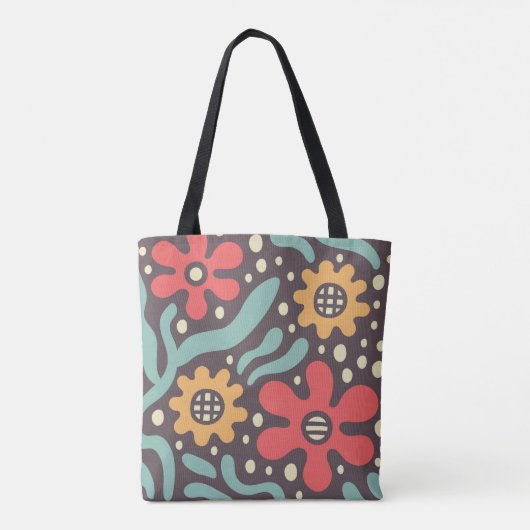 Retro Groovy Floral Tas (Achterkant)