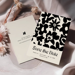 Retro Groovy Floral Wedding Save the Date