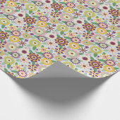 Retro Groovy Flowers Cadeaupapier (Hoek)
