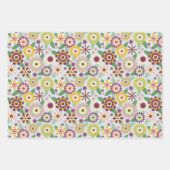 Retro Groovy Flowers Inpakpapier Vel (Voorkant)