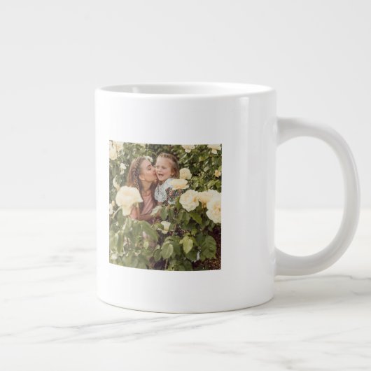 Retro Groovy Flowers Moederdag Foto Grote Koffiekop (Rechts)