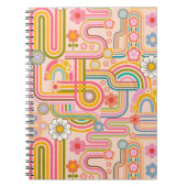 Retro groovy flowers notitieboek (Voorkant)