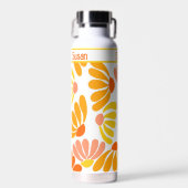 Retro Groovy Flowers Waterfles (Voorkant)