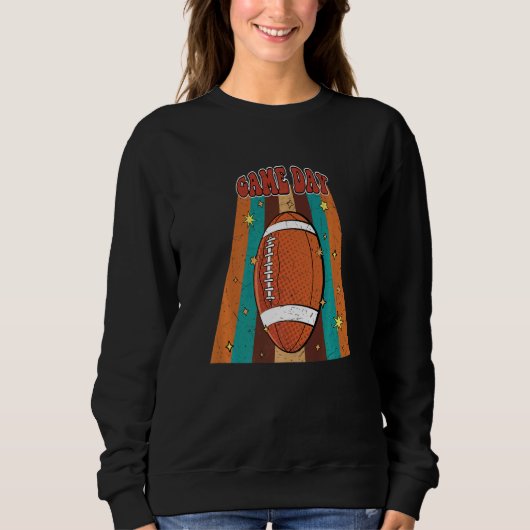 Retro Groovy Football Game Day Family Matching Foo Trui (Voorkant)