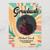 Retro Groovy Foto 2023 Aankondiging Afstuderen (Voorkant / Achterkant)