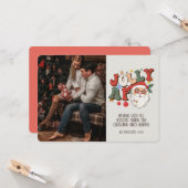 Retro Groovy Foto Kerstkerstkerstkerstkerstkerstke Kaart (Voorkant / Achterkant in situ)