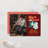 Retro Groovy Foto Kerstmis laat het sneeuwen Kaart (Voorkant / Achterkant in situ)