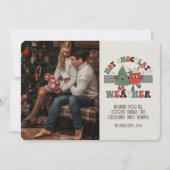 Retro Groovy-foto met kerst, warm chocoladeweer Kaart (Voorkant)