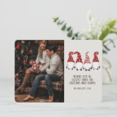 Retro Groovy Foto met kerstcadeautjes Kaart (Staand voorkant)