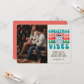 Retro Groovy Foto met kerstvibes Santa Kaart (Voorkant / Achterkant in situ)