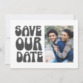 Retro Groovy Foto Save the Date Fun Vet (Voorkant)