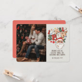 Retro Groovy-fotokerstkerstkerstkerstkerstkerstker Kaart (Voorkant / Achterkant in situ)