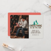 Retro Groovy fotoKerstmis in de lucht Kaart (Voorkant / Achterkant in situ)