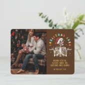 Retro Groovy-fotoserie met kerstcadeautjes Kaart (Staand voorkant)