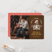 Retro Groovy-fotoserie met kerstcadeautjes Kaart (Voorkant / Achterkant in situ)