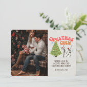 Retro Groovy-fotoserie met kerstcadeautjes Kaart (Staand voorkant)