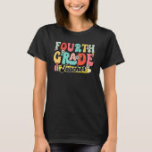 Retro Groovy Fourth Grade Teacher First Day Back T T-shirt (Voorkant)