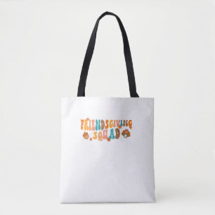 Retro Groovy Friendsgiving Squad Team Turkije Dank Tote Bag