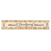 Retro Groovy Friendsgiving Tafel Runner Medium Tafelloper (Horizontaal)